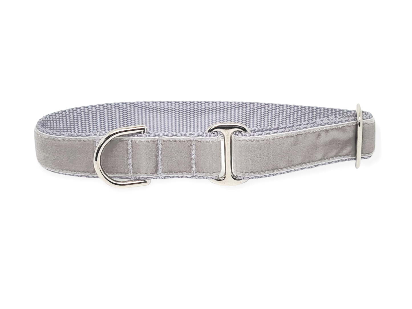 Tag Collar - Silver Velvet