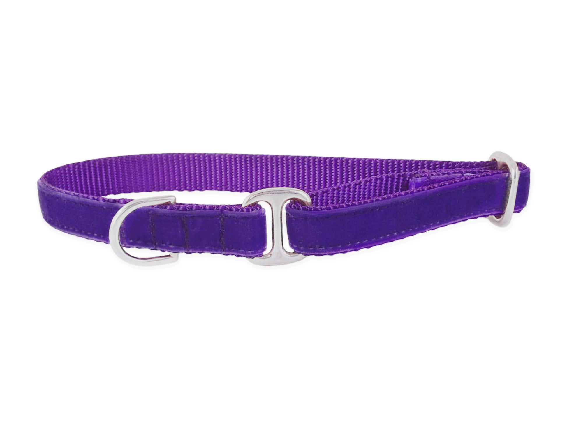 Purple Velvet Dog Tag Collar by The Hound Haberdashery