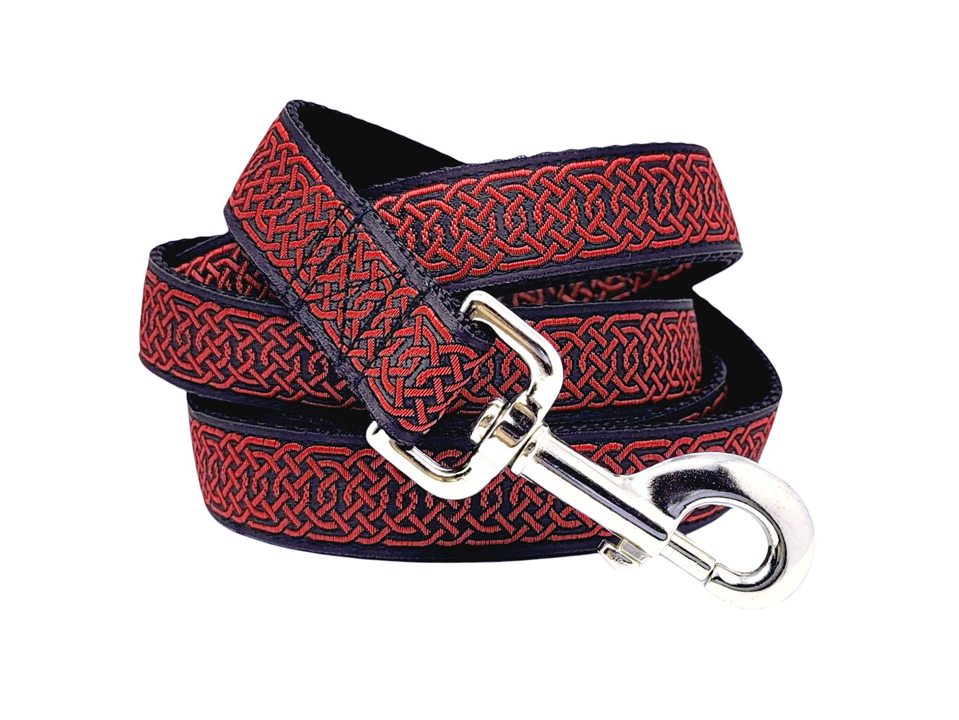 Red & Black Wexford Celtic Braid Dog Leash by The Hound Haberdashery