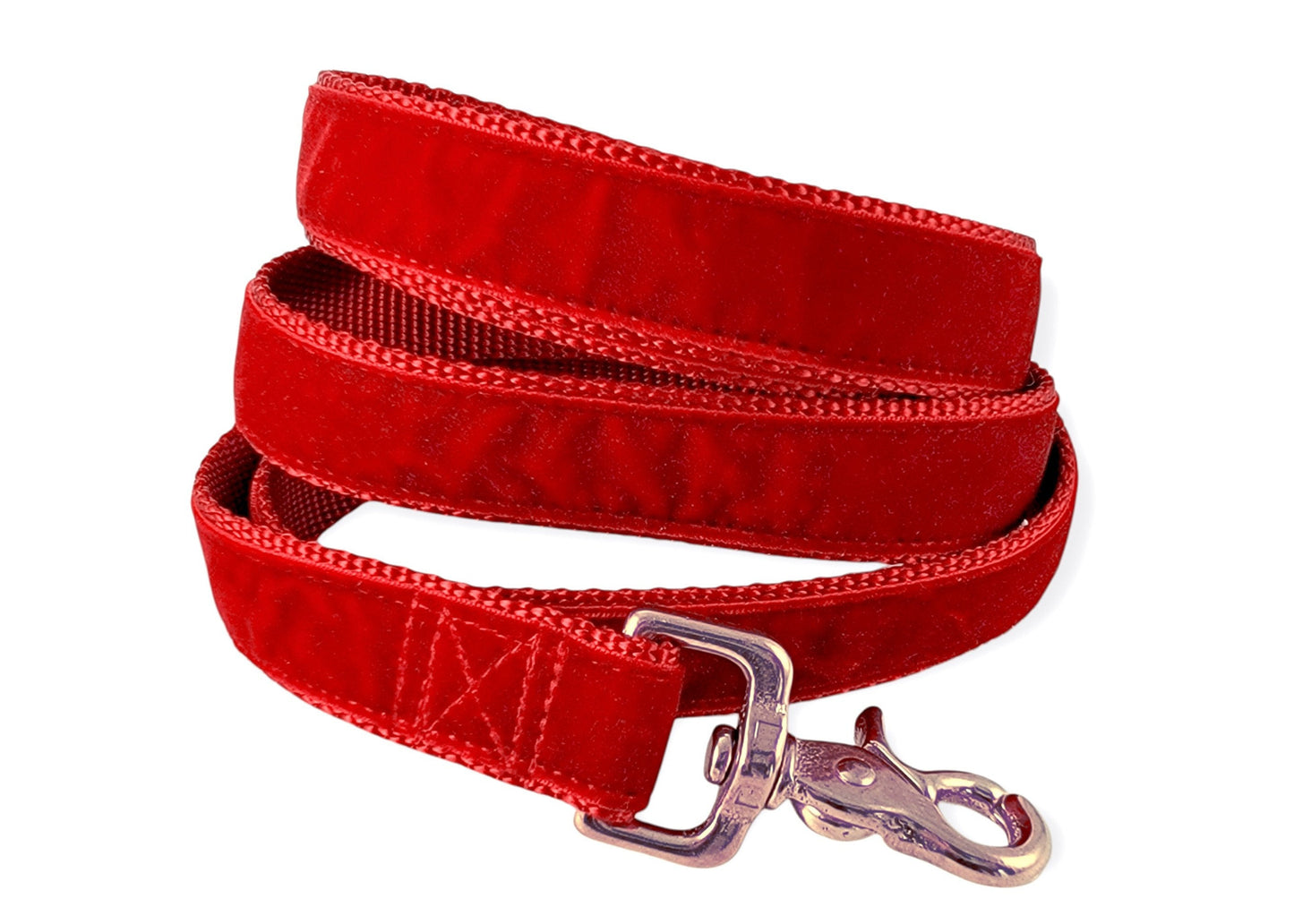 Red Velvet Dog Leash by The Hound Haberdashery