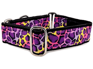 The Hound Haberdashery Premade & Ready to Ship: 1.5" Prehistoric Purple Martingale Collar (Size Med)