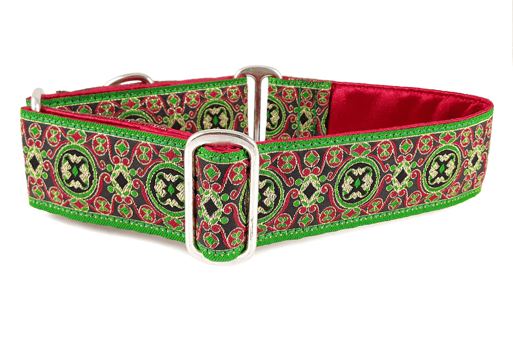 The Hound Haberdashery Premade & Ready to Ship: 1.5" wide XMAS Martingale collar (size small)