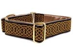 Load image into Gallery viewer, The Hound Haberdashery Collar Wexford Jacquard in Gold &amp; Black - Martingale Dog Collar or Buckle Dog Collar - 1.5&quot; Width
