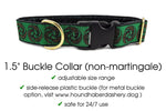 Load image into Gallery viewer, The Hound Haberdashery Collar Celtic Ravens in Green - Martingale Dog Collar or Buckle Dog Collar - 1.5&quot; Width

