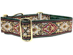 Load image into Gallery viewer, The Hound Haberdashery Collar Salzburg in Green &amp; Gold - Martingale Dog Collar or Buckle Dog Collar - 1.5&quot; Width
