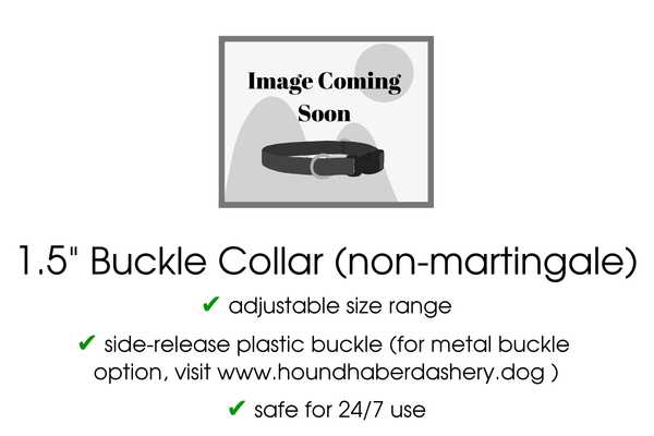 Capri in Blue - Martingale Dog Collar or Buckle Dog Collar - 1.5" Width - The Hound Haberdashery
