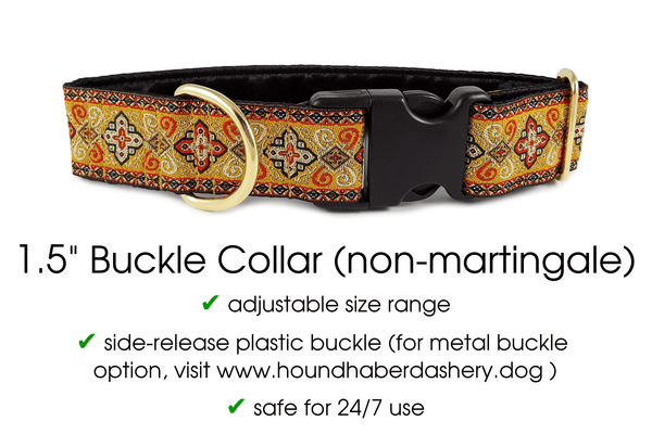 Nobility in Orange - Martingale Dog Collar or Buckle Dog Collar - 1.5" Width - The Hound Haberdashery