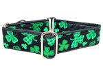 Load image into Gallery viewer, The Hound Haberdashery Collar Festive Shamrocks - Martingale Dog Collar or Buckle Dog Collar - 1.5&quot; Width
