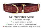 Load image into Gallery viewer, Canterbury in Burgundy - Martingale Dog Collar or Buckle Dog Collar - 1.5&quot; Width - The Hound Haberdashery
