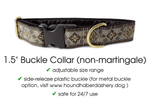 Load image into Gallery viewer, Nobility in Gray, Black, &amp; Brown - Martingale Dog Collar or Buckle Dog Collar - 1.5&quot; Width - The Hound Haberdashery
