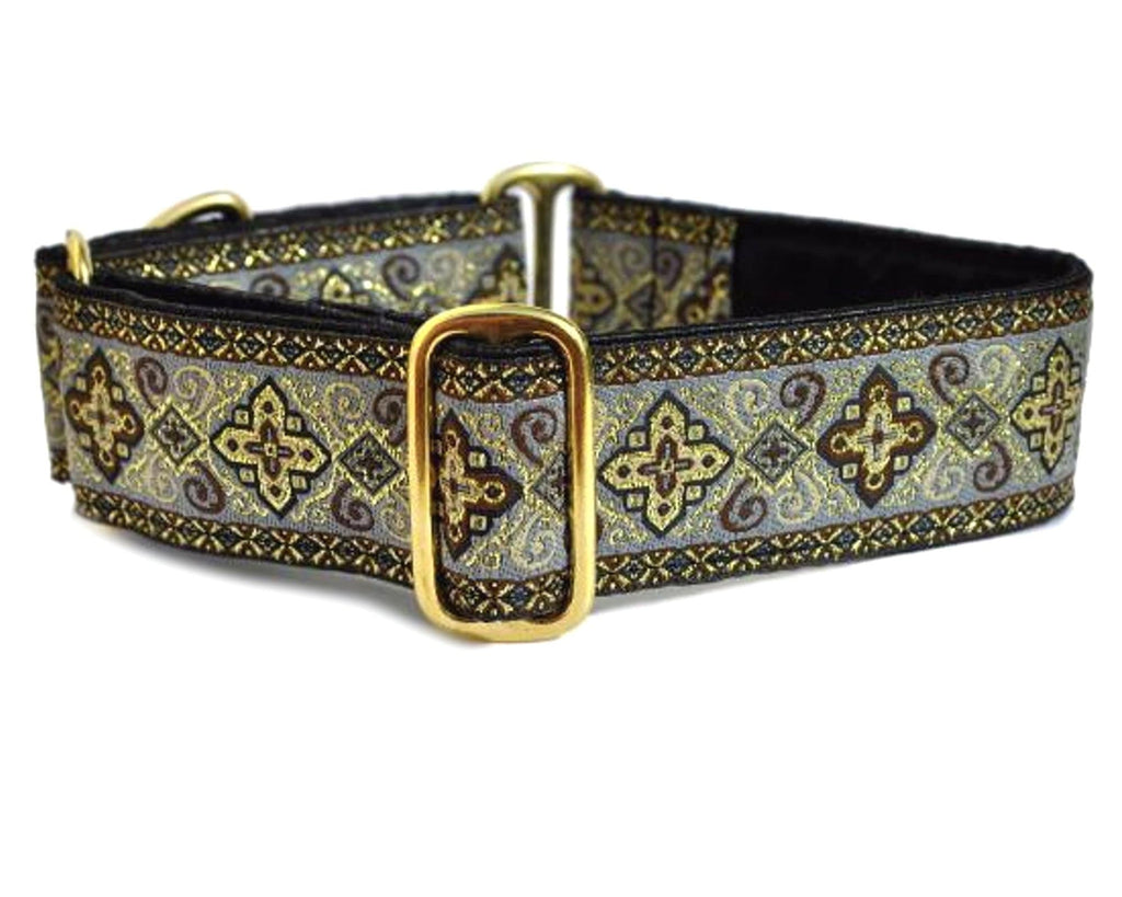 Nobility in Gray, Black, & Brown - Martingale Dog Collar or Buckle Dog Collar - 1.5" Width - The Hound Haberdashery