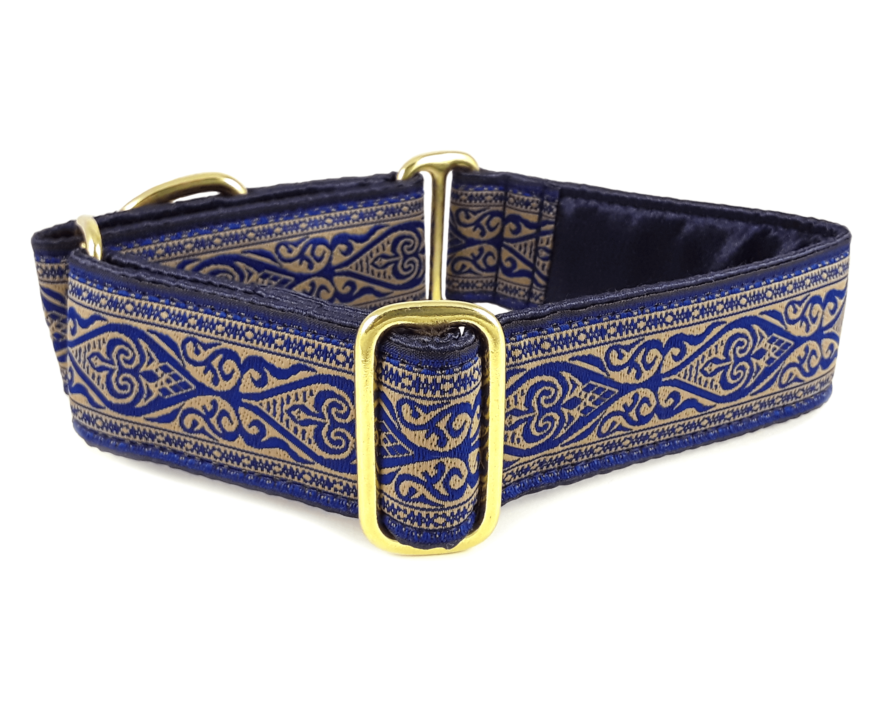 Canterbury in Navy - Martingale Dog Collar or Buckle Dog Collar - 1.5" Width - The Hound Haberdashery