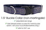 Load image into Gallery viewer, Canterbury in Navy - Martingale Dog Collar or Buckle Dog Collar - 1.5&quot; Width - The Hound Haberdashery
