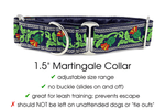 Load image into Gallery viewer, Thistle Jacquard in Navy - Martingale Dog Collar or Buckle Dog Collar - 1.5&quot; Width - The Hound Haberdashery
