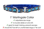 Load image into Gallery viewer, The Hound Haberdashery Collar Daisy Chains in Blue - Martingale Dog Collar or Buckle Dog Collar - 1&quot; Width
