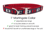 Load image into Gallery viewer, Chesapeake Crabs in Red, White &amp; Navy - Martingale Dog Collar or Buckle Dog Collar - 1&quot; Width - The Hound Haberdashery
