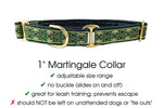 Load image into Gallery viewer, The Hound Haberdashery Collar Clifden Jacquard in Green &amp; Gold - Martingale Dog Collar or Buckle Dog Collar - 1&quot; Width
