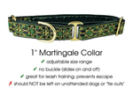 Load image into Gallery viewer, The Hound Haberdashery Collar Exeter Jacquard in Green &amp; Gold - Martingale Dog Collar or Buckle Dog Collar - 1&quot; Width
