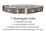 Load image into Gallery viewer, The Hound Haberdashery Collar Montreal Jacquard in Brown &amp; White - Martingale Dog Collar or Buckle Dog Collar - 1&quot; Width
