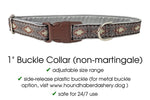 Load image into Gallery viewer, The Hound Haberdashery Collar Montreal Jacquard in Brown &amp; White - Martingale Dog Collar or Buckle Dog Collar - 1&quot; Width
