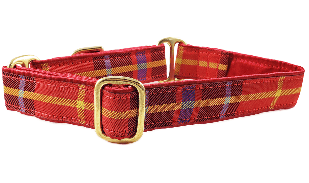 The Hound Haberdashery Collar Stewart Plaid - Martingale Dog Collar or Buckle Dog Collar - 1" Width