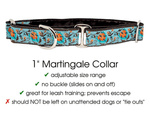 Load image into Gallery viewer, The Hound Haberdashery Collar Belles Fleurs - Martingale Dog Collar or Buckle Dog Collar - 1&quot; Width
