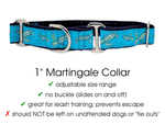 Load image into Gallery viewer, The Hound Haberdashery Collar Sea Turtles - Martingale Dog Collar or Buckle Dog Collar - 1&quot; Width
