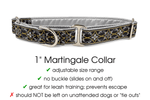 Load image into Gallery viewer, Exeter Jacquard in Gray &amp; Gold - Martingale Dog Collar or Buckle Dog Collar - 1&quot; Width - The Hound Haberdashery
