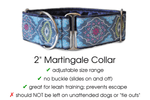 Load image into Gallery viewer, Kaleidoscope in Gray - Martingale Dog Collar or Buckle Dog Collar - 2&quot; Width - The Hound Haberdashery
