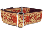 Load image into Gallery viewer, Bordeaux Vines in Beige, Rust &amp; Orange - Martingale Dog Collar or Buckle Dog Collar - 2&quot; Width - The Hound Haberdashery
