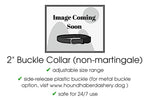 Load image into Gallery viewer, The Hound Haberdashery Collar Paisley Squares in Navy &amp; Pastels - Martingale Dog Collar or Buckle Dog Collar - 2&quot; Width
