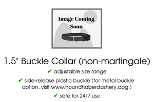 Blarney Jacquard in Black, Red & Orange - Martingale Dog Collar or Buckle Dog Collar - 1.5" Width - The Hound Haberdashery