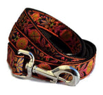Load image into Gallery viewer, Copenhagen Pinwheel Jacquard Dog Leash in Orange, Purple, and Pink - The Hound Haberdashery
