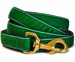 Load image into Gallery viewer, Green Velvet Dog Leash - The Hound Haberdashery
