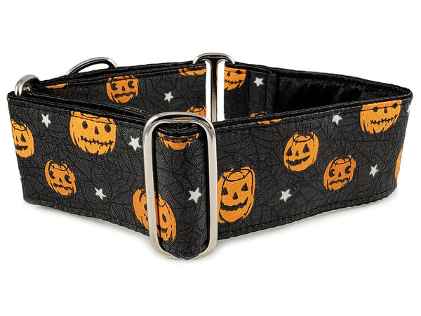 The Hound Haberdashery Collar Halloween Pumpkins - Martingale Dog Collar or Buckle Dog Collar - 1.5" & 2" Widths