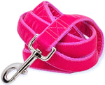Load image into Gallery viewer, The Hound Haberdashery Hot Pink Velvet Dog Leash
