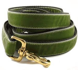 Moss Green Velvet Dog Leash - The Hound Haberdashery