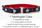Load image into Gallery viewer, Anchors Aweigh - Martingale Dog Collar or Buckle Dog Collar - 1&quot; Width - The Hound Haberdashery
