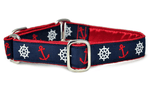 Load image into Gallery viewer, Anchors Aweigh - Martingale Dog Collar or Buckle Dog Collar - 1&quot; Width - The Hound Haberdashery
