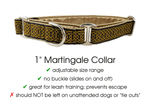 Load image into Gallery viewer, The Hound Haberdashery Collar Wexford Jacquard in Black &amp; Old Gold - Martingale Dog Collar or Buckle Dog Collar - 1&quot; Width
