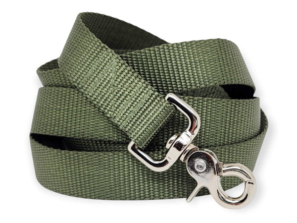 The Hound Haberdashery Leash Olive Green Nylon Dog Leash