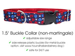 Load image into Gallery viewer, The Hound Haberdashery Collar Patriotic Paws - Martingale Dog Collar or Buckle Dog Collar - 1.5&quot; &amp; 2&quot; Widths
