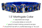 Load image into Gallery viewer, The Hound Haberdashery Collar Pirates in Blue &amp; Black - Martingale Dog Collar or Buckle Dog Collar - 1.5&quot; Width
