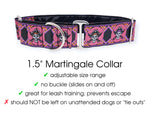 Load image into Gallery viewer, The Hound Haberdashery Collar Pirates in Pink- Martingale Dog Collar or Buckle Dog Collar - 1.5&quot; Width
