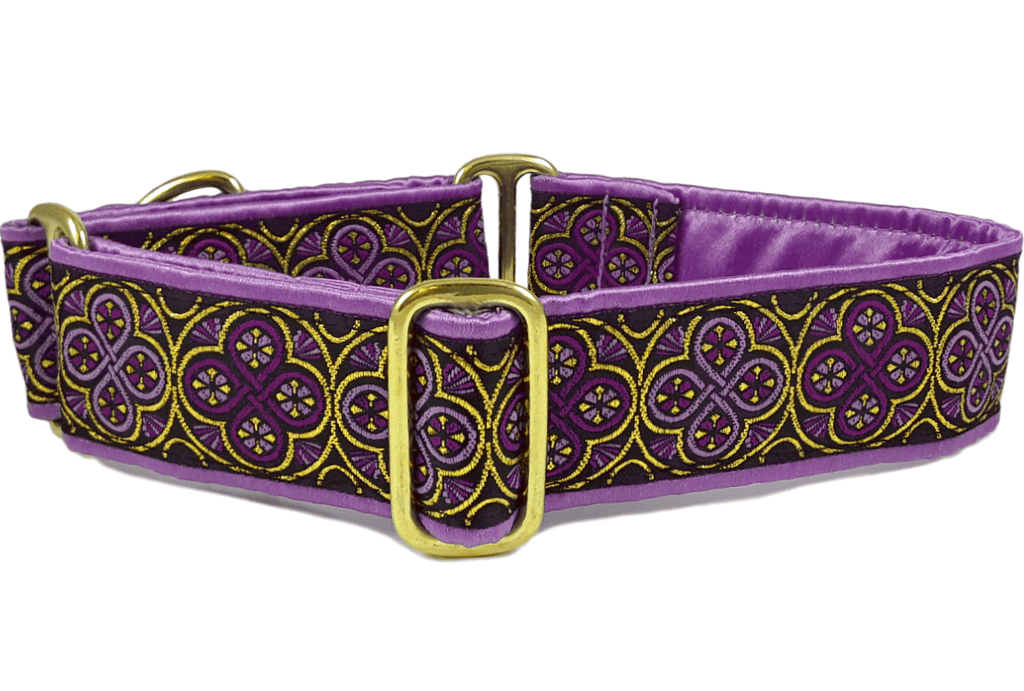 Blarney Jacquard in Purple - Martingale Dog Collar or Buckle Dog Collar - 1.5" Width - The Hound Haberdashery