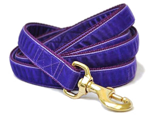 The Hound Haberdashery Leash Purple Velvet Dog Leash