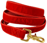 Load image into Gallery viewer, The Hound Haberdashery Leash Red Velvet Dog Leash
