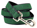 Load image into Gallery viewer, The Hound Haberdashery Wexford Celtic Braid Jacquard Dog Leash in Green &amp; Black
