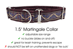 Load image into Gallery viewer, The Hound Haberdashery Collar Sangria Scrolls Jacquard - Martingale Dog Collar or Buckle Dog Collar - 1.5&quot; Width
