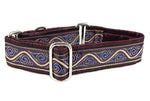 Load image into Gallery viewer, The Hound Haberdashery Collar Sangria Scrolls Jacquard - Martingale Dog Collar or Buckle Dog Collar - 1.5&quot; Width
